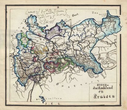 1871 Sikkel Manuscript Map of Northern Germany and Prussia