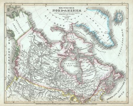 1849 Meyer Map of Canada or British North America