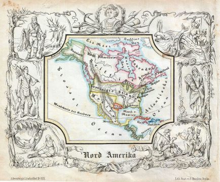 1846 Lowenberg Whimsical Map of North America (w/ Republic of Texas)