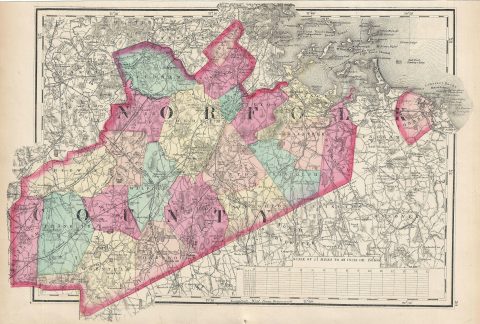 1871 Walling and Gray Map of Norfolk County, Massachusetts