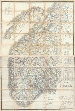 1868 Dybwad Case Map of Norway