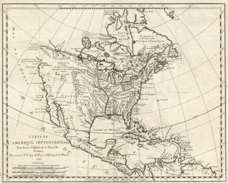 1743 Bellin Map of North America