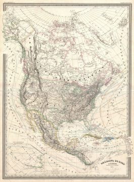 1857 Dufour Map of North America