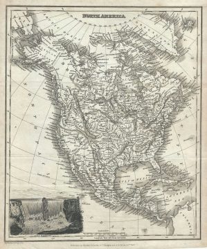 1834 Blackie Fullarton and Company Map of North America w/ Niagara Falls
