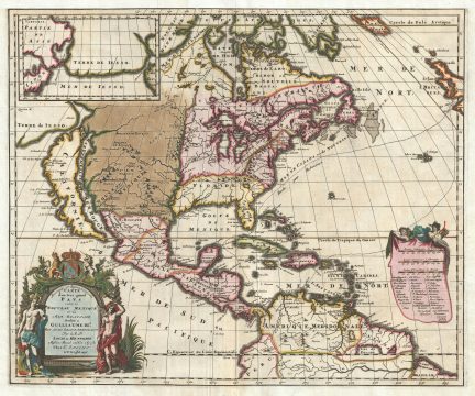 1698 Louis Hennepin Map of North America