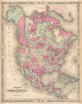 1864 Johnson Map of North America
