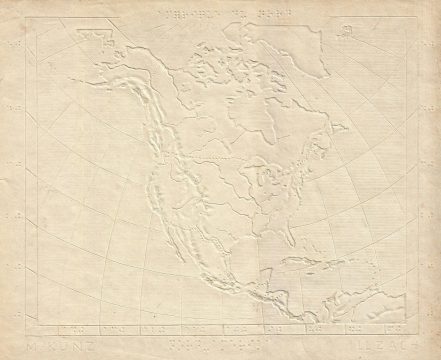 1888 Kunz Braille Map of North America
