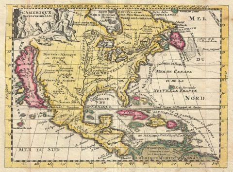 1702 La Feuille Map of North America (California as an Island)
