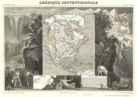 1852 Levasseur Map of North America (w/ Republic of Texas)
