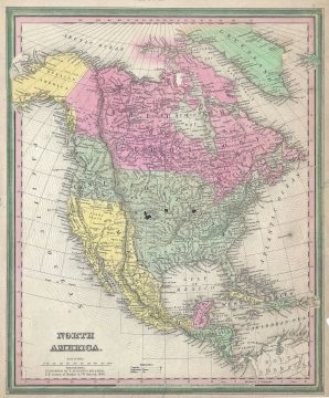 1846 Mitchell and Burroughs Map of North America
