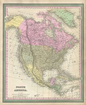 1849 Mitchell Map of the United States and North America