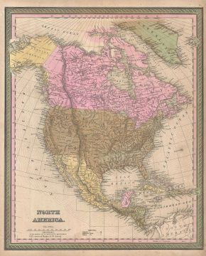 1850 Mitchell Map of North America