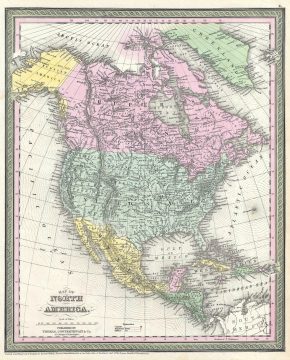 1853 Mitchell Map of North America