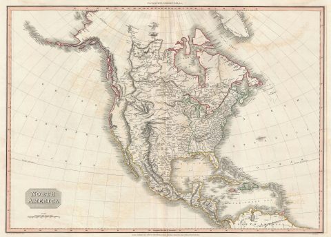 1812 Pinkerton Map of North America