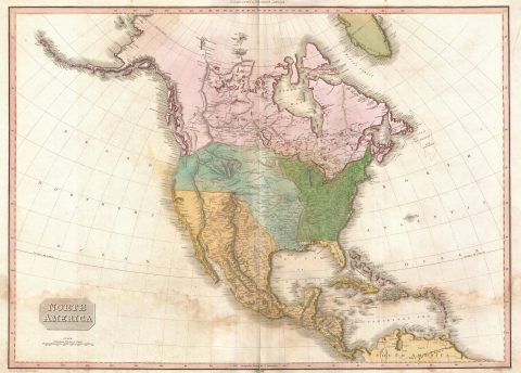 1818 Pinkerton Map of North America