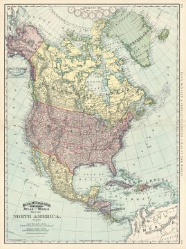 1892 Rand McNally Map of North America