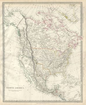 1843 S.D.U.K. Map of North America