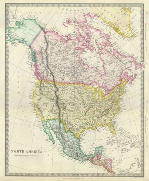 1848 S.D.U.K. Map of North America showing Texas at its largest