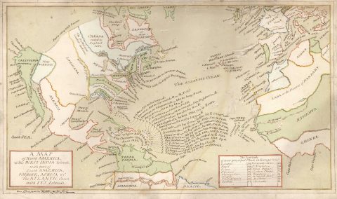 1763 Benjamin Webb Manuscript Map of the British Empire in North America