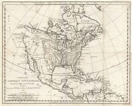 1743 Bellin Map of North America