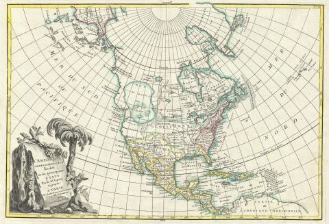 1762 Janvier Map of North America (Sea of the West)
