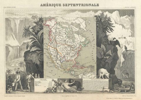 1852 Levasseur Map of North America (w/ Republic of Texas)
