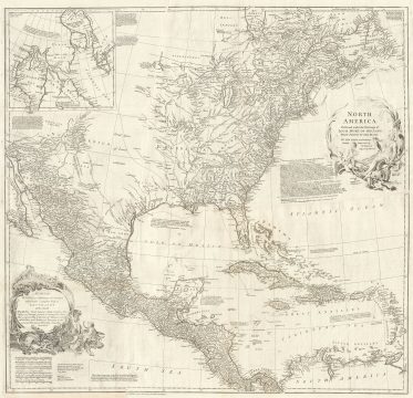 1752 Postlethwayte Wall Map of North America
