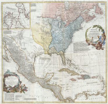1766 Postlethwayte Wall Map of North America