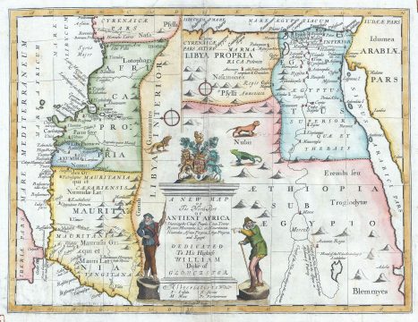 1712 Wells Map of Northern Africa During Ancient Times /w Barbary Coast