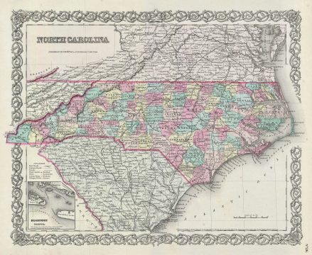 1856 Colton Map of North Carolina