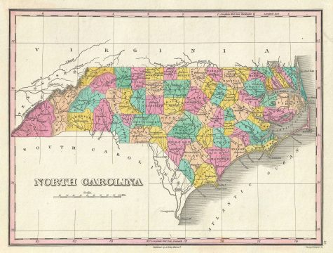 1828 Finley Map of North Carolina