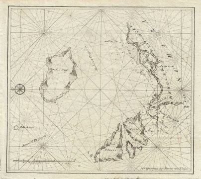 1728 Van Keulen Map of the North Coast of Sumatra, Indonesia