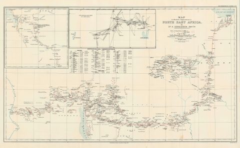 1900 Donaldson Smith Map of Somalia, Ethiopia, Kenya, Uganda