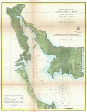 1861 U.S. Coast Survey Map of North Landing River and Currituck Sound, Virginia