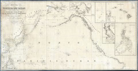 1849 Imray Map or Nautical Chart of the North Pacific (w/ East Asia and West America)