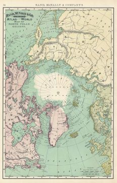 1892 Rand McNally Map of the North Pole or Arctic Regions