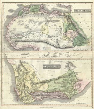 1817 Thomson Map of North Africa and South Africa