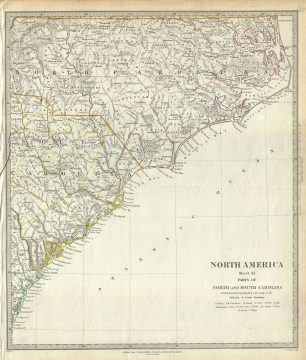 1833 S.D.U.K. Map of North Carolina and South Carolina