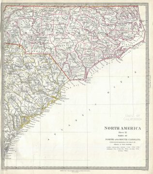 1833 S.D.U.K. Map of North Carolina and South Carolina