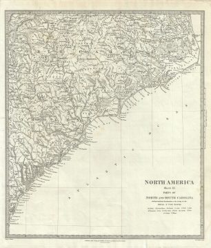 1833 S.D.U.K. Subscriber's Edition Map of North Carolina and South Carolina