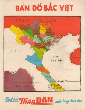 1965 Vietnam War Era Vietnamese Map of North Vietnam