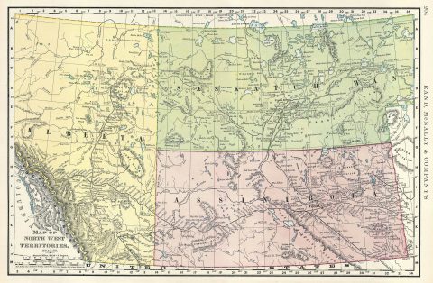 1891 Rand McNally Map of the Northwest Territories of Canada