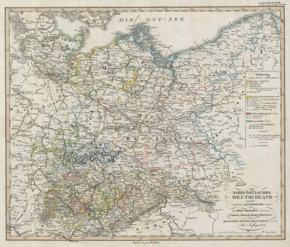 1853 Perthes Map of Northeastern Germany and Prussia