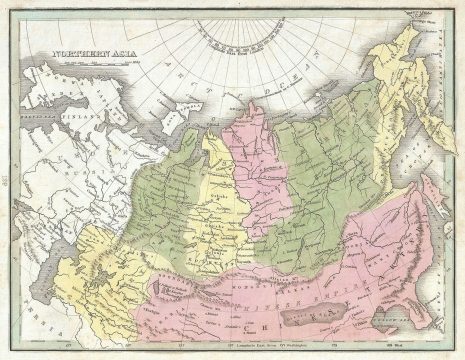1835 Bradford Map of Northern Asia (Tartary, Russia, Siberia, China, Mongolia)