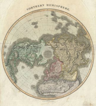 1814 Thomson Map of the Northern Hemisphere and the Arctic