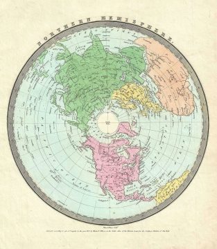 1833 Burr Map of the Northern Hemisphere