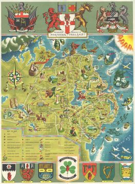 1950 Griffin Pictorial Map of Northern Ireland