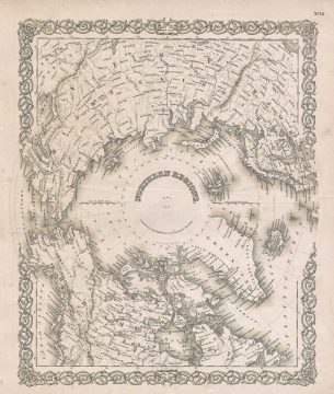 1857 Colton Map of the Arctic or North Pole