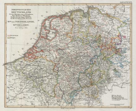 1854 Perthes Map of Northwestern Germany with Netherlands and Belgium