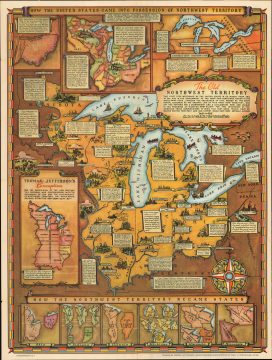 1937 WPA Fred Rentschler Pictorial Map of the Northwest Territory (Ohio, Illinois, Michigan, etc)